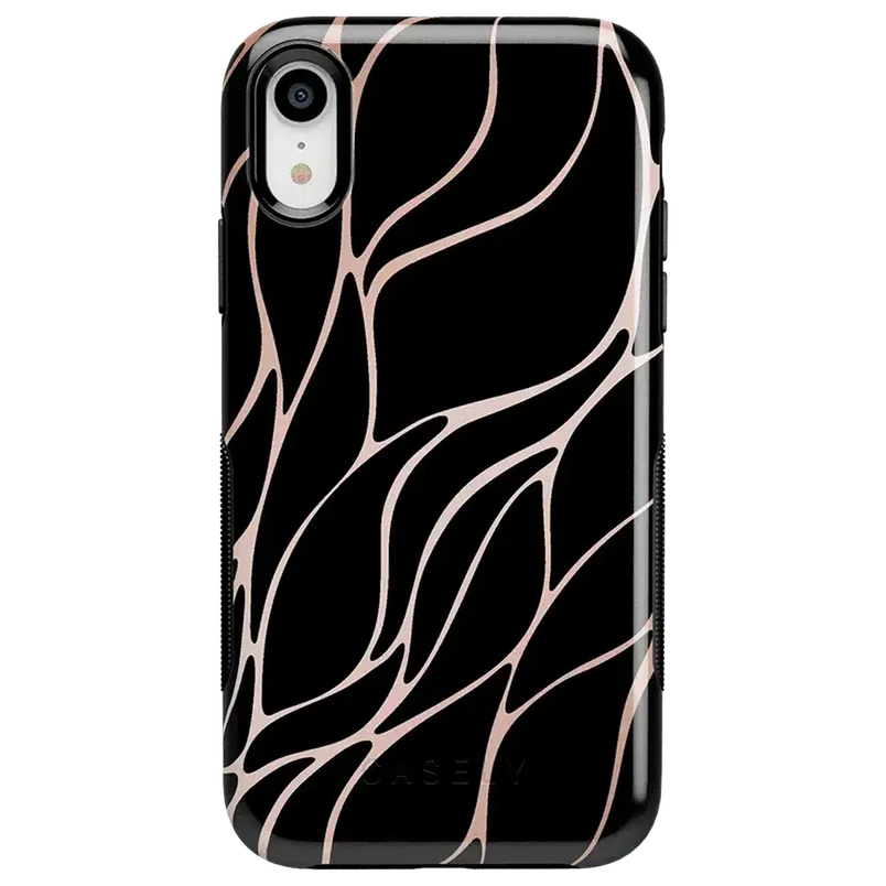 Midnight Ride | Black and Gold Metallic Waves Case iPhone Case get.casely Bold iPhone XR 