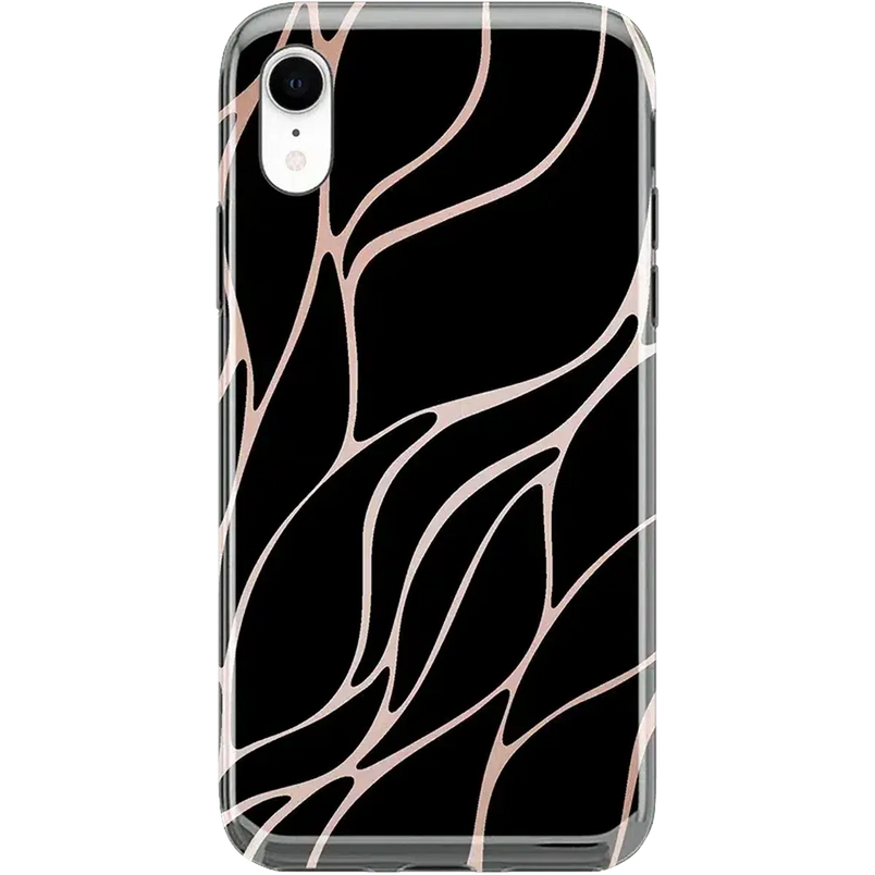 Midnight Ride | Black and Gold Metallic Waves Case iPhone Case get.casely Classic iPhone XR 