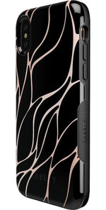 Midnight Ride | Black and Gold Metallic Waves Case iPhone Case get.casely 