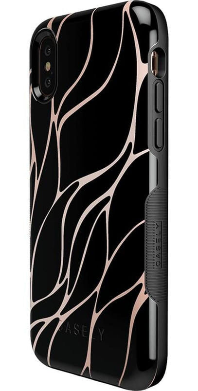 Midnight Ride | Black and Gold Metallic Waves Case iPhone Case get.casely 