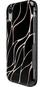 Midnight Ride | Black and Gold Metallic Waves Case iPhone Case get.casely 