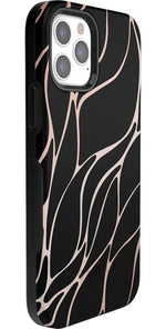 Midnight Ride | Black and Gold Metallic Waves Case iPhone Case get.casely 