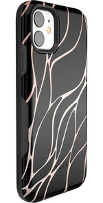 Midnight Ride | Black and Gold Metallic Waves Case iPhone Case get.casely 
