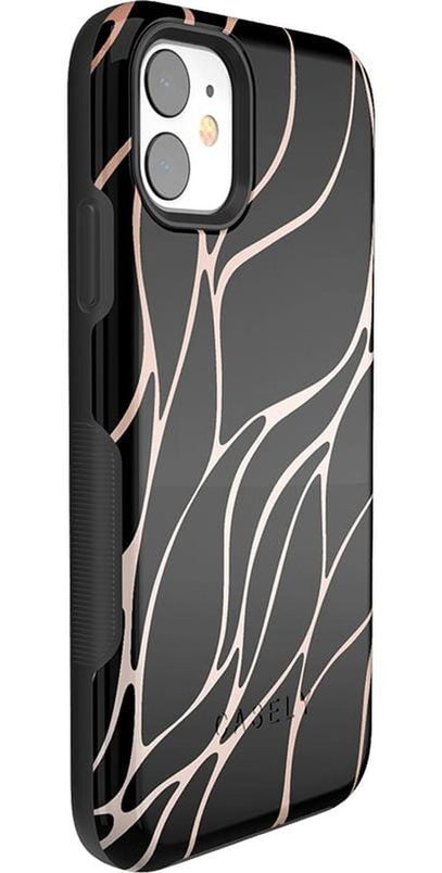 Midnight Ride | Black and Gold Metallic Waves Case iPhone Case get.casely 