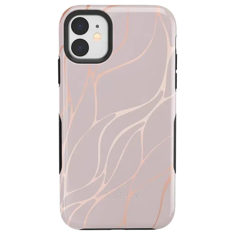 Midnight Ride | Pink and Gold Metallic Waves Case iPhone Case get.casely Bold iPhone 11 