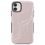 Midnight Ride | Pink and Gold Metallic Waves Case iPhone Case get.casely Bold iPhone 11 