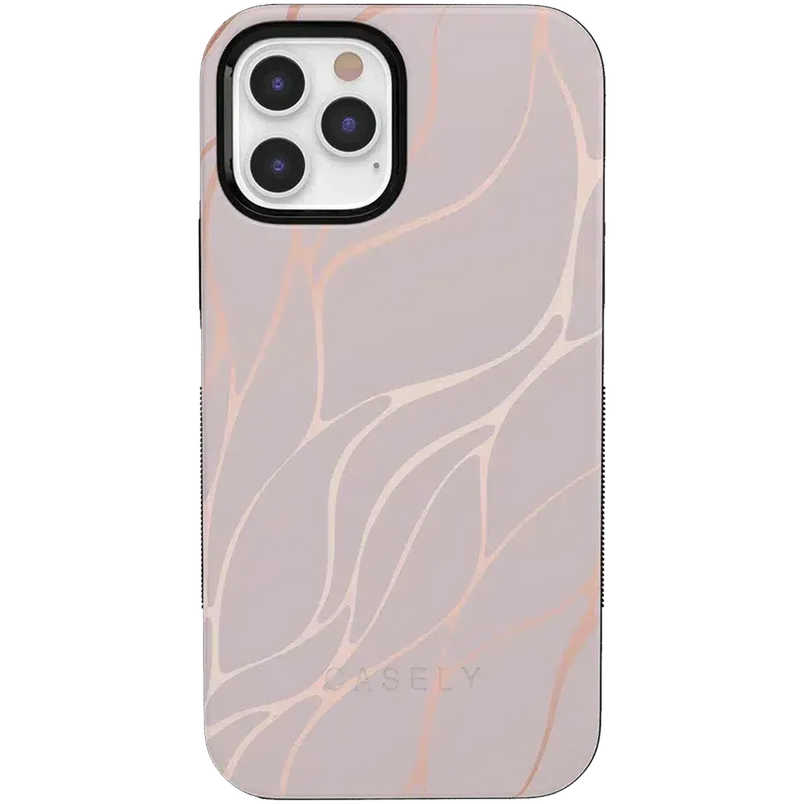 Midnight Ride | Pink and Gold Metallic Waves Case iPhone Case get.casely Bold iPhone 12 Pro Max 