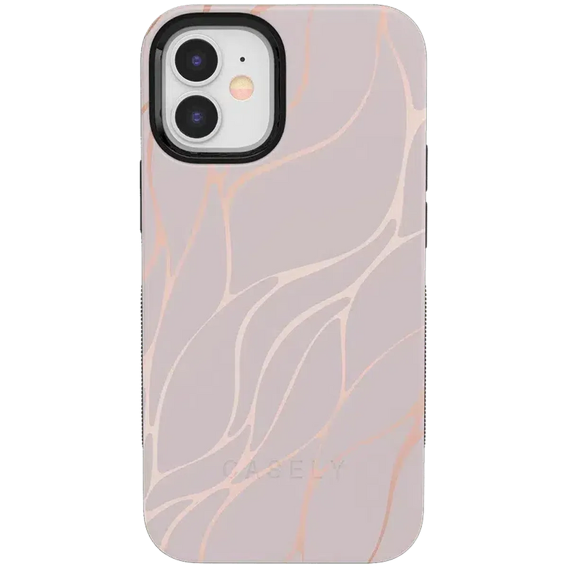 Midnight Ride | Pink and Gold Metallic Waves Case iPhone Case get.casely Bold iPhone 12 Mini 