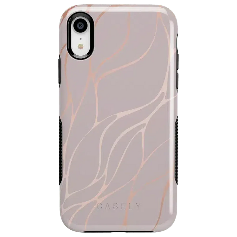Midnight Ride | Pink and Gold Metallic Waves Case iPhone Case get.casely Bold iPhone XR 