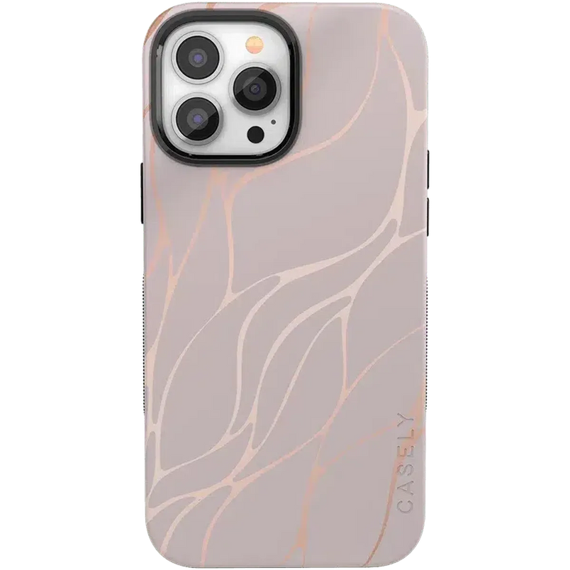 Midnight Ride | Pink and Gold Metallic Waves Case iPhone Case get.casely Bold + MagSafe® iPhone 13 Pro 