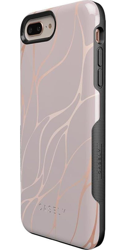 Midnight Ride | Pink and Gold Metallic Waves Case iPhone Case get.casely 