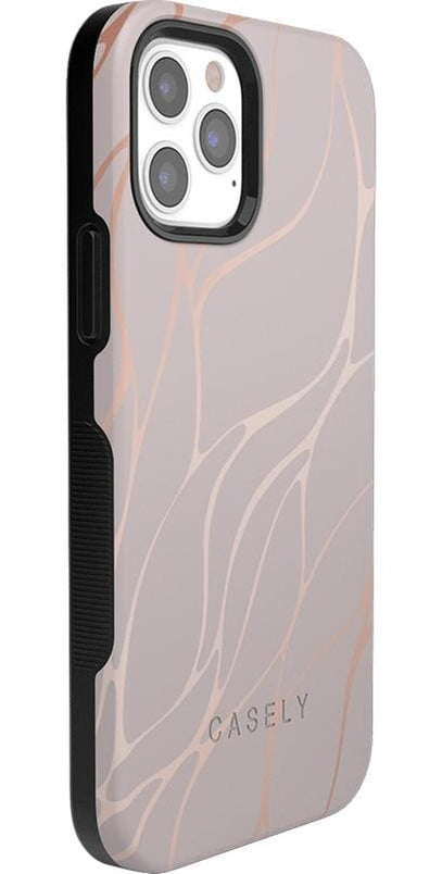Midnight Ride | Pink and Gold Metallic Waves Case iPhone Case get.casely 