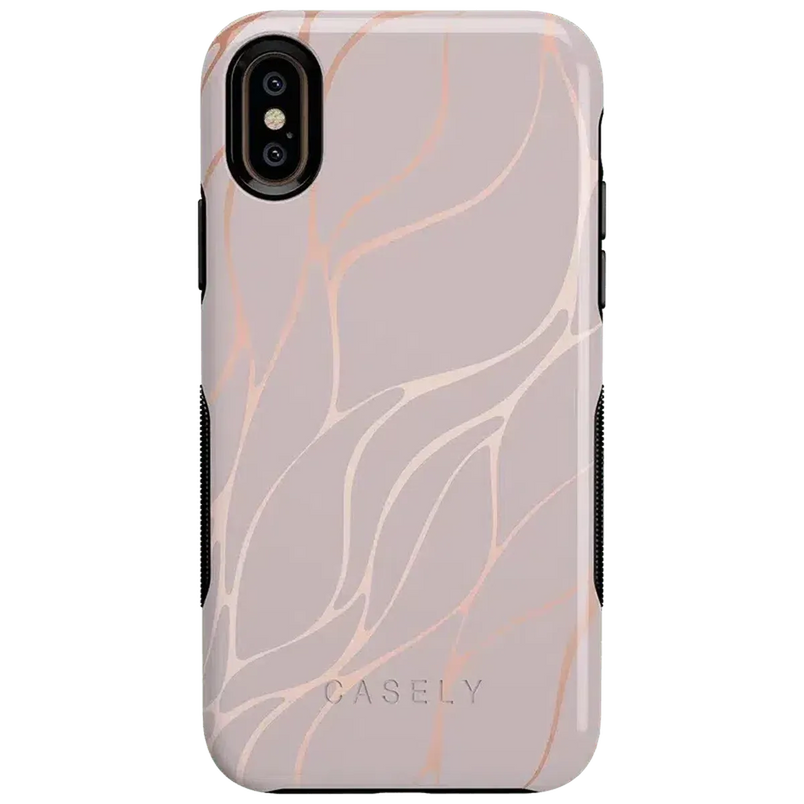 Midnight Ride | Pink and Gold Metallic Waves Case iPhone Case get.casely 