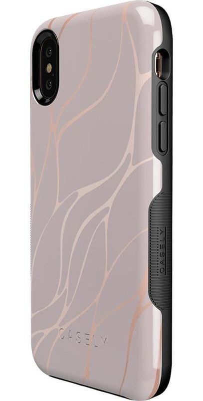 Midnight Ride | Pink and Gold Metallic Waves Case iPhone Case get.casely 
