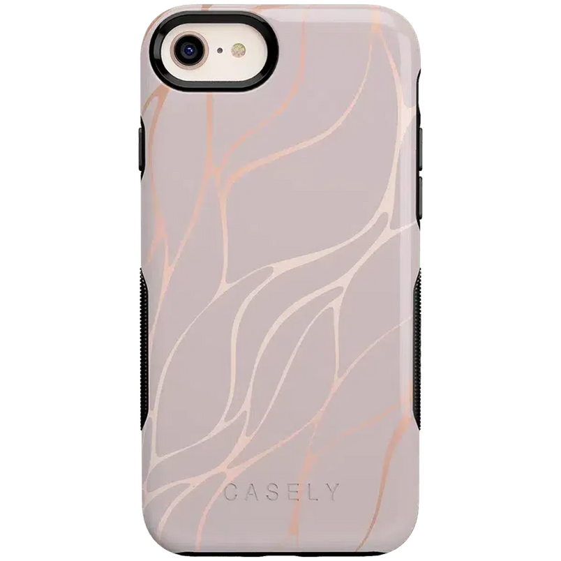 Midnight Ride | Pink and Gold Metallic Waves Case iPhone Case get.casely 