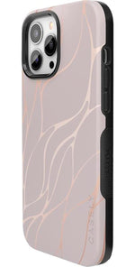 Midnight Ride | Pink and Gold Metallic Waves Case iPhone Case get.casely 