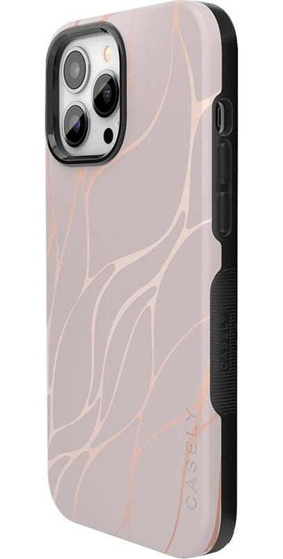Midnight Ride | Pink and Gold Metallic Waves Case iPhone Case get.casely 