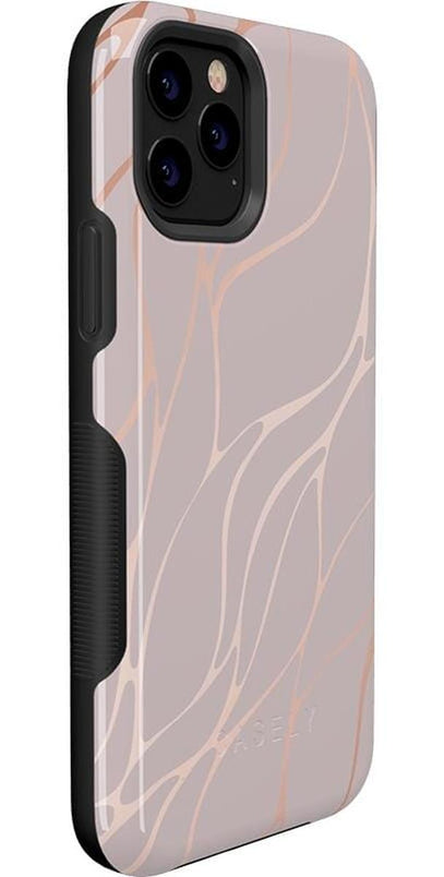 Midnight Ride | Pink and Gold Metallic Waves Case iPhone Case get.casely 