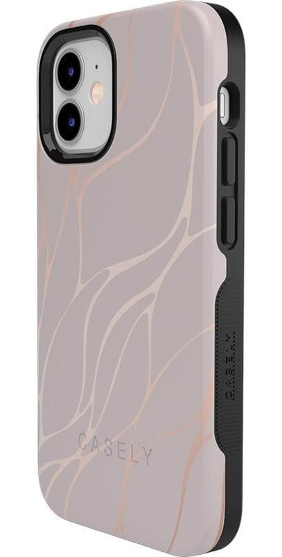 Midnight Ride | Pink and Gold Metallic Waves Case iPhone Case get.casely 