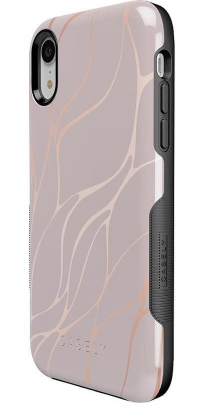 Midnight Ride | Pink and Gold Metallic Waves Case iPhone Case get.casely 