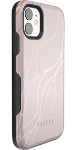 Midnight Ride | Pink and Gold Metallic Waves Case iPhone Case get.casely 