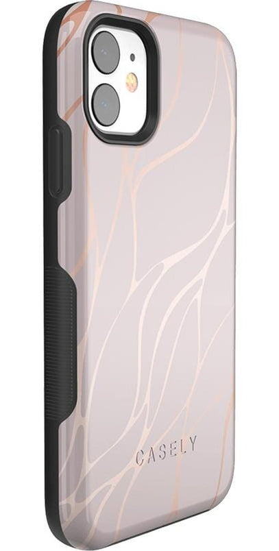 Midnight Ride | Pink and Gold Metallic Waves Case iPhone Case get.casely 