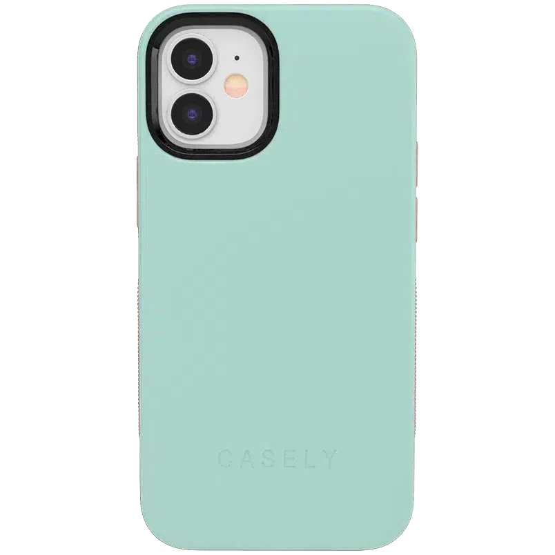 Mint Green on Pink | Ultra-Protective Bold Case iPhone Case get.casely Bold iPhone 12 