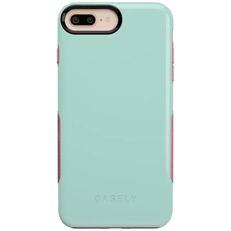 Mint Green on Pink | Ultra-Protective Bold Case iPhone Case get.casely Bold iPhone 6/7/8 Plus 