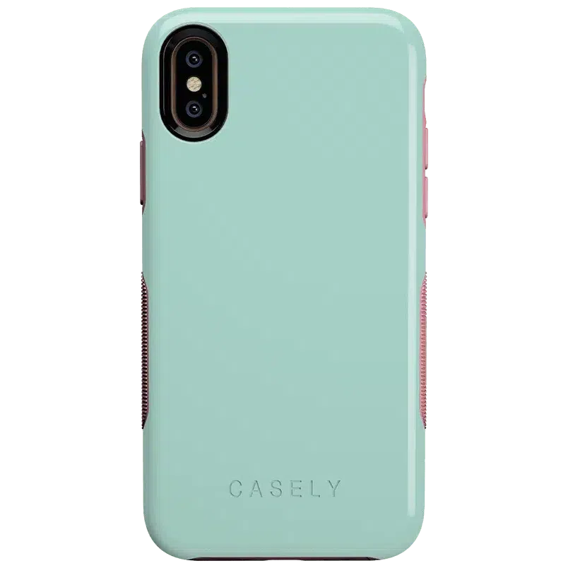Mint Green on Pink | Ultra-Protective Bold Case iPhone Case get.casely Bold iPhone XS Max 