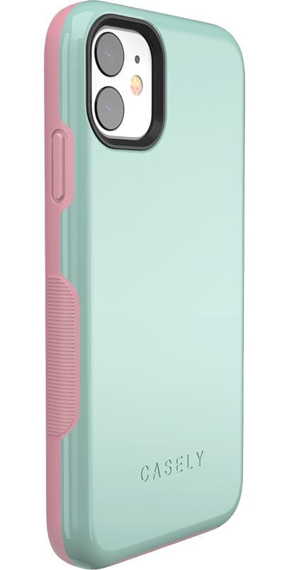 Mint Green on Pink | Ultra-Protective Bold Case iPhone Case get.casely 