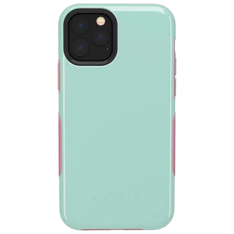 Mint Green on Pink | Ultra-Protective Bold Case iPhone Case get.casely 