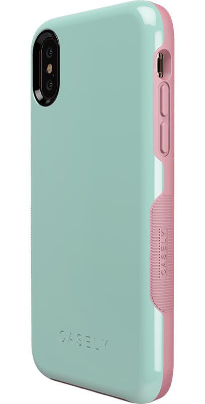 Mint Green on Pink | Ultra-Protective Bold Case iPhone Case get.casely 