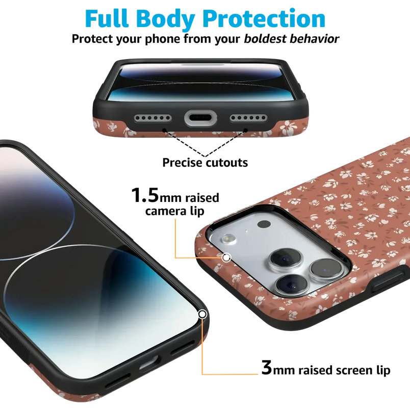 Mocha Meadow | Tiny Flowers Case iPhone Case get.casely 