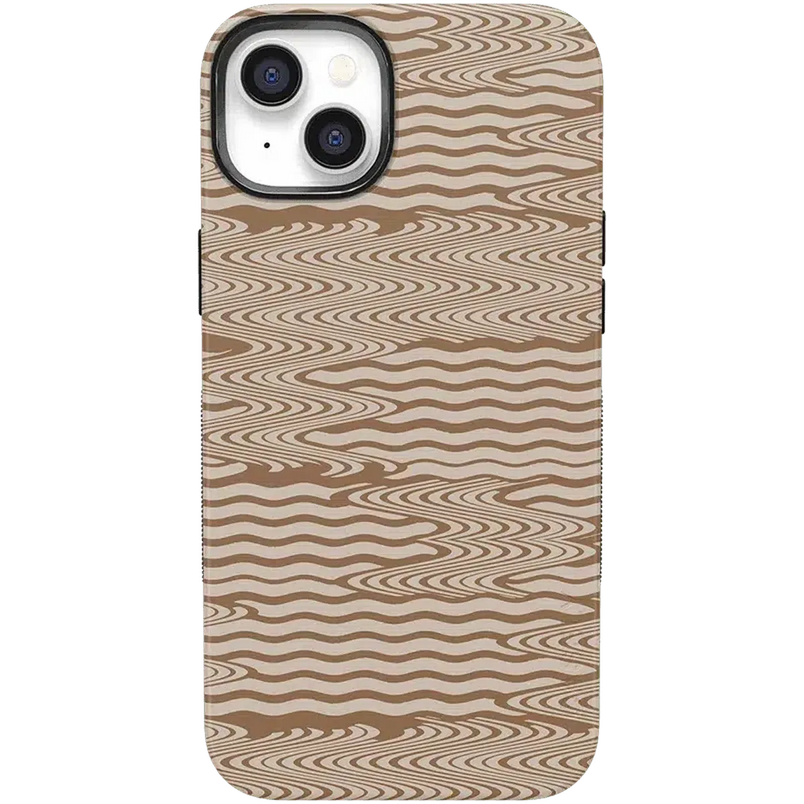 Mocha Ripple | Brown Waves Case iPhone Case get.casely Bold + MagSafe® iPhone 14 Plus