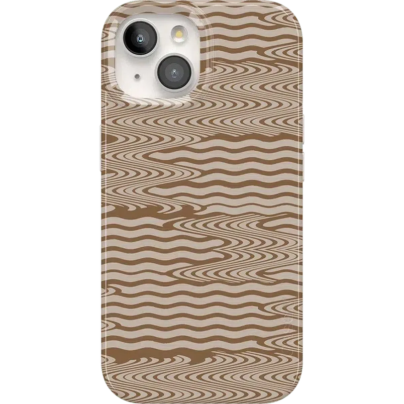 Mocha Ripple | Brown Waves Case iPhone Case get.casely Classic + MagSafe® iPhone 15 Plus