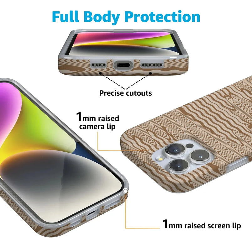 Mocha Ripple | Brown Waves Case iPhone Case get.casely 