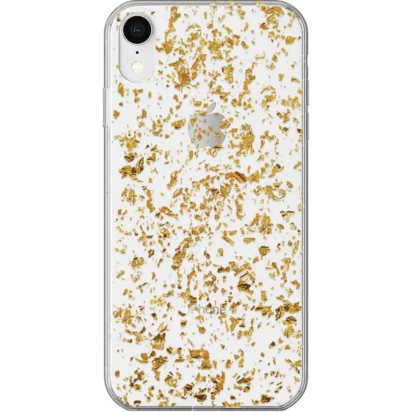 Morning Sparkle | Rose and Gold Flaked Clear Case iPhone Case get.casely Classic iPhone XR 