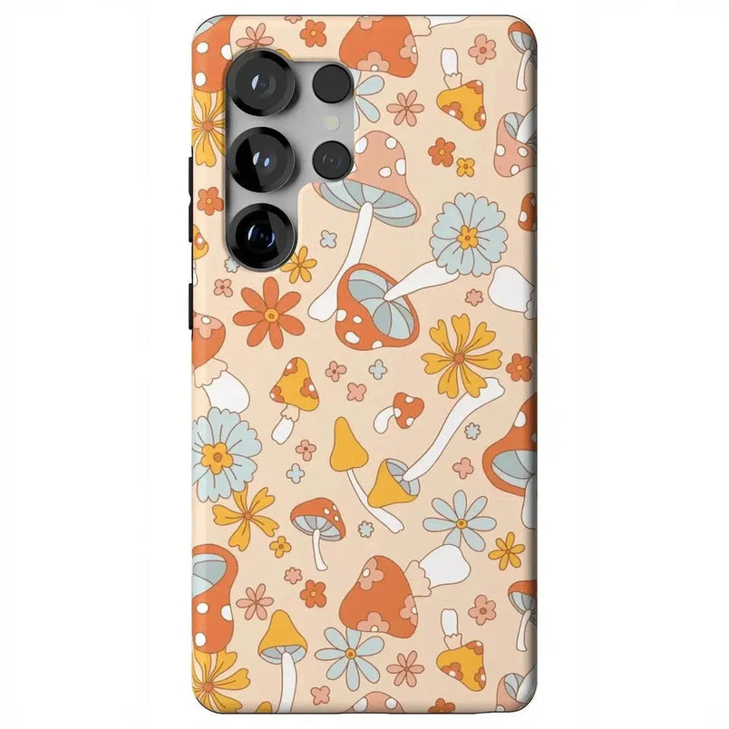 Mushroom Magic | Retro Floral Samsung Case Samsung Case Casetry Essential + MagSafe® Galaxy S25 Ultra 