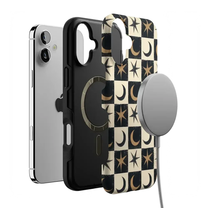 Mystic Moonstar | Black Celestial Case Phone Case get.casely 