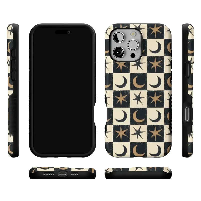 Mystic Moonstar | Black Celestial Case Phone Case get.casely 