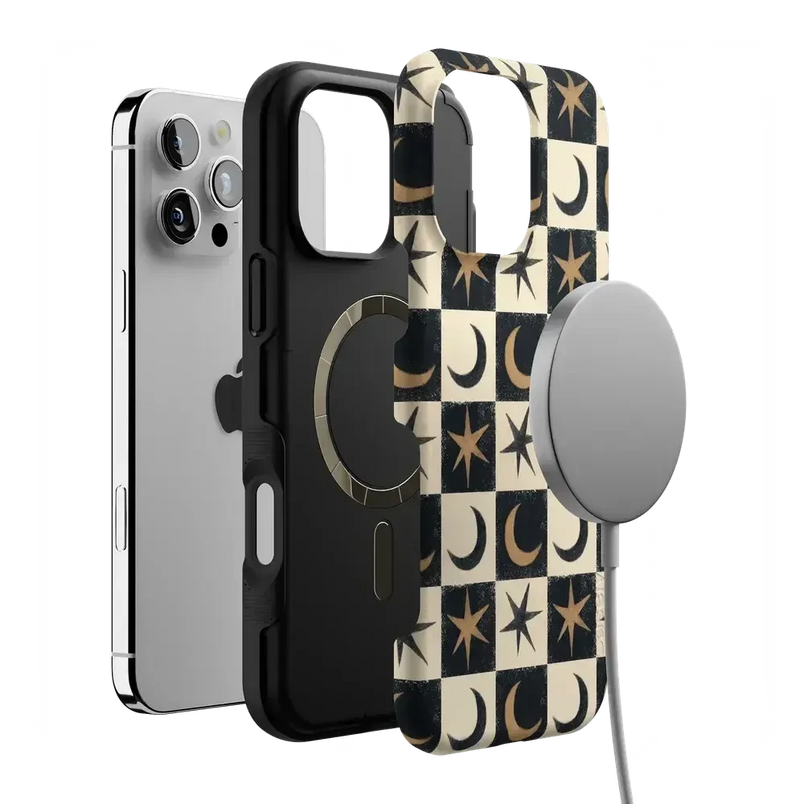 Mystic Moonstar | Black Celestial Case Phone Case get.casely 