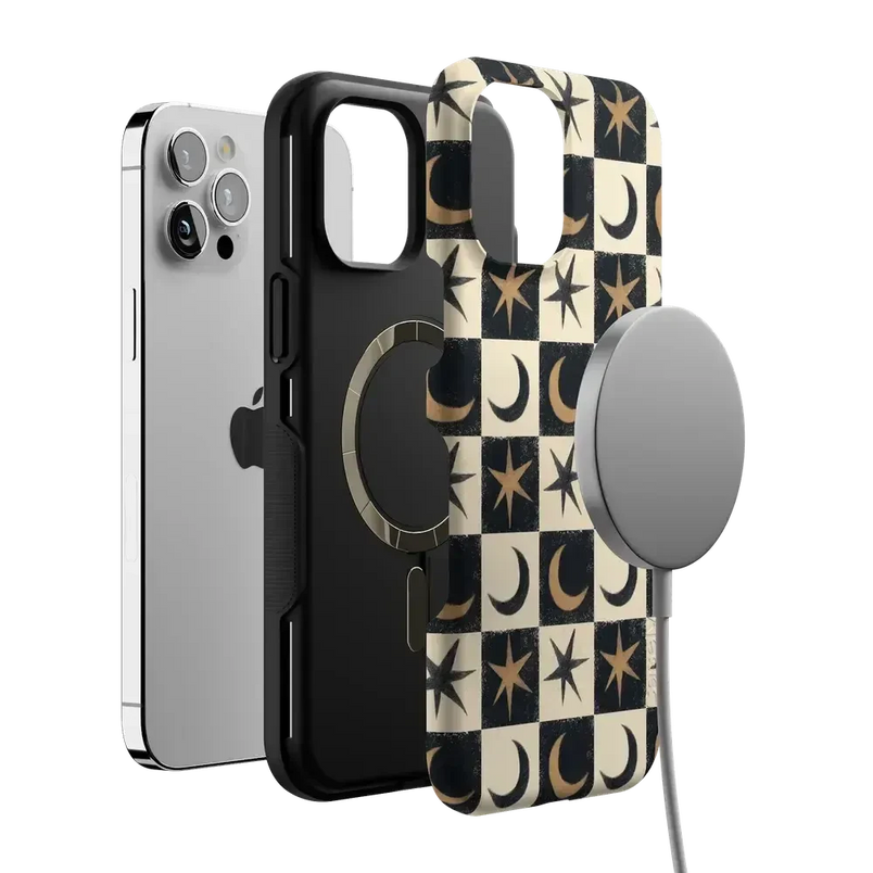 Mystic Moonstar | Black Celestial Case Phone Case get.casely 