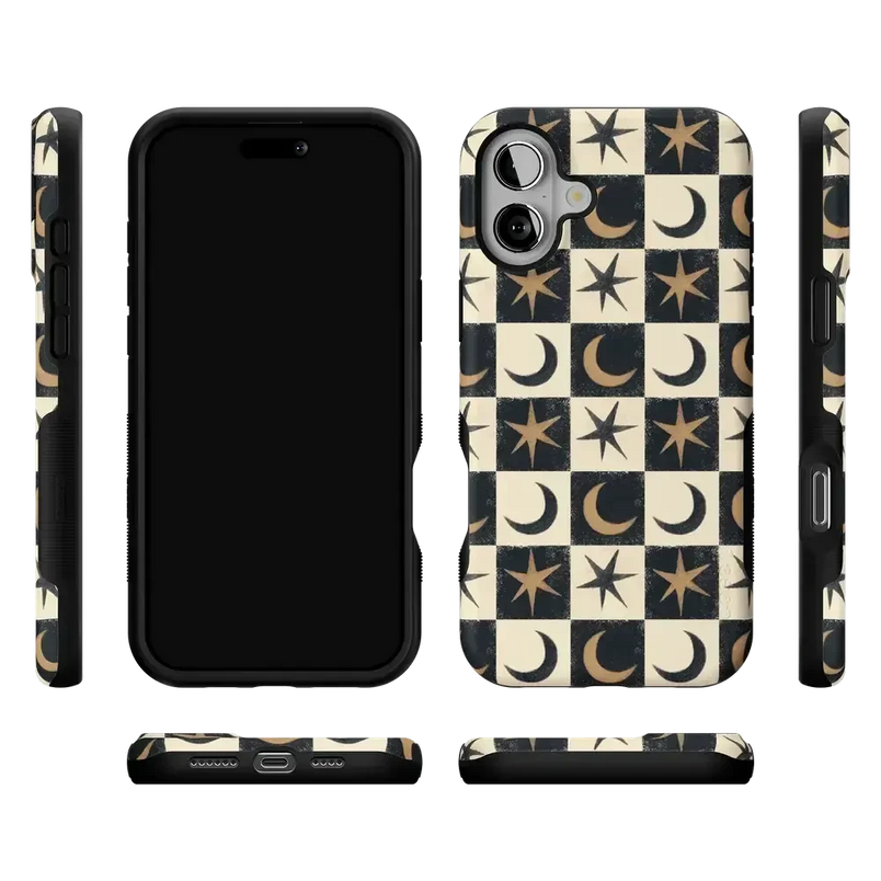 Mystic Moonstar | Black Celestial Case Phone Case get.casely 