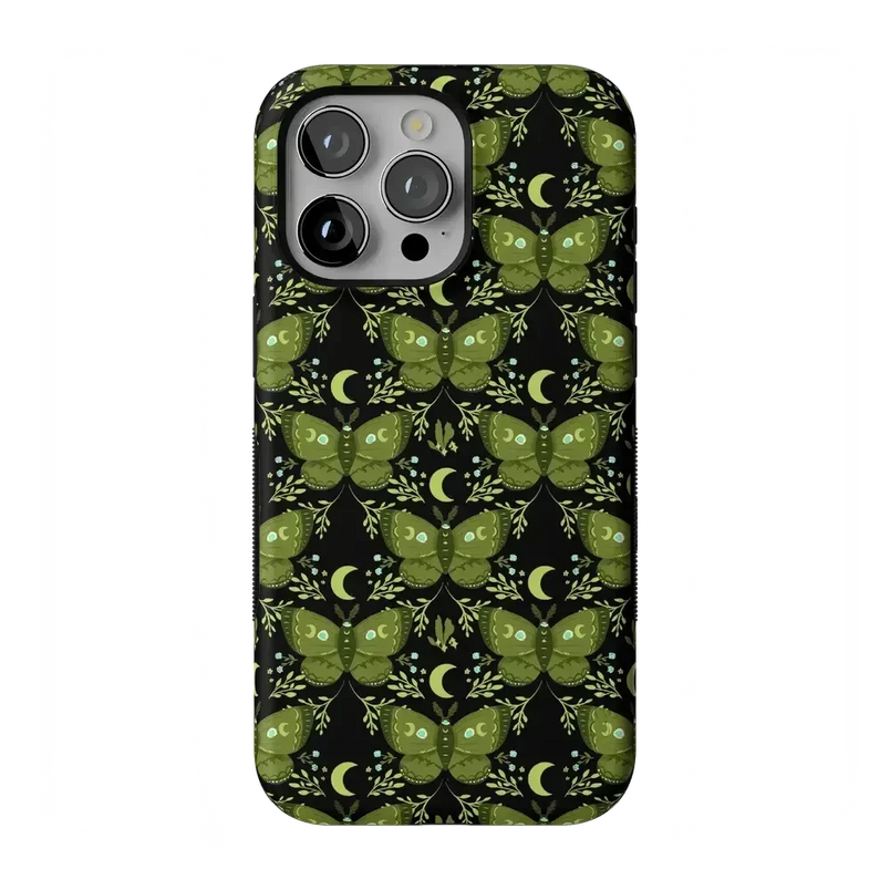 Mystic Moths | Green Twilight Case Phone Case get.casely Bold Flex + MagSafe® iPhone 15 Pro Max 