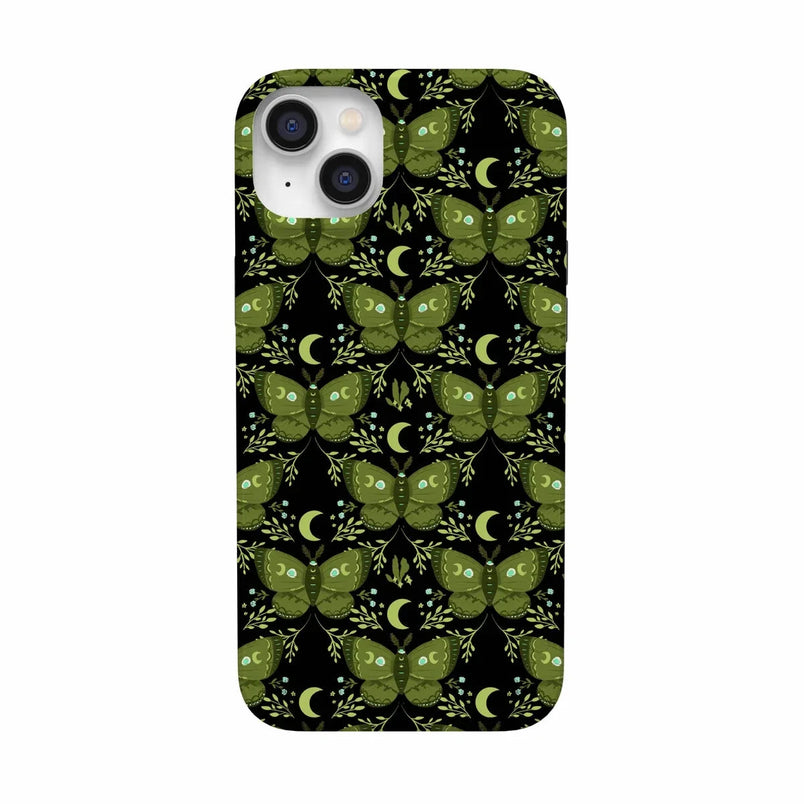 Mystic Moths | Green Twilight Case Phone Case get.casely Classic + MagSafe® iPhone 14 Plus 