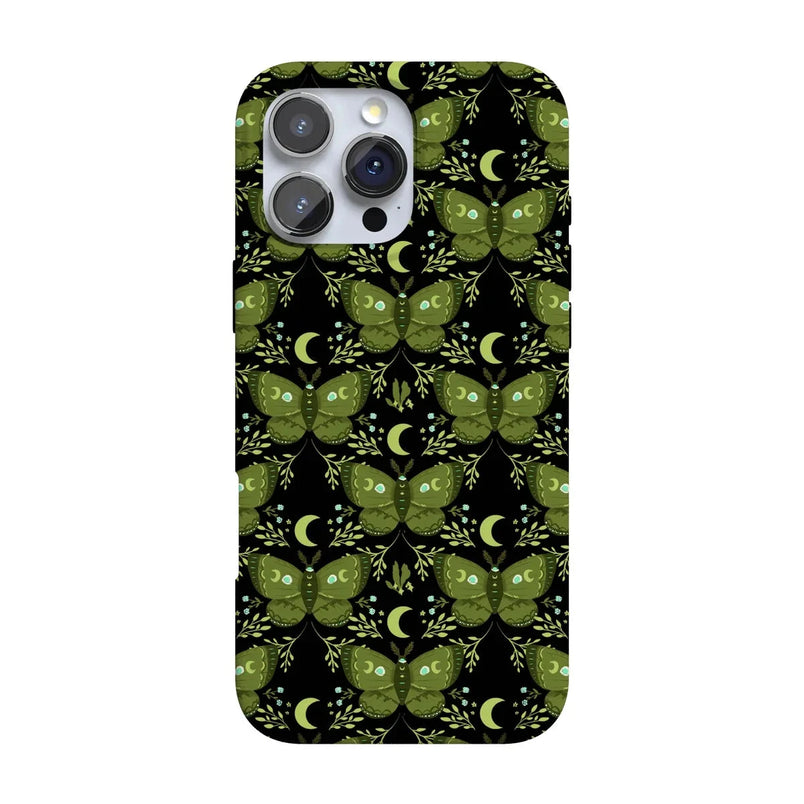 Mystic Moths | Green Twilight Case Phone Case get.casely Classic + MagSafe® iPhone 16 Pro Max 