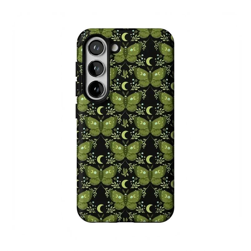 Mystic Moths | Green Twilight Case Phone Case get.casely Essential Galaxy S23 