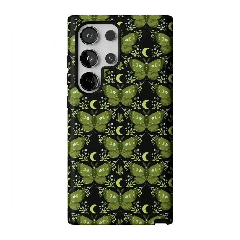 Mystic Moths | Green Twilight Case Phone Case get.casely Essential Galaxy S24 Ultra 