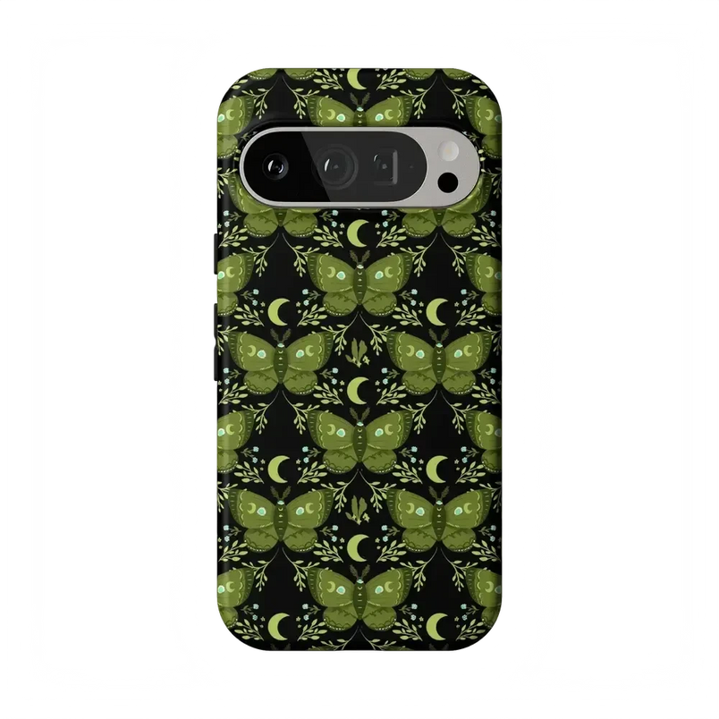Mystic Moths | Green Twilight Case Phone Case get.casely Essential Google Pixel 9 Pro 