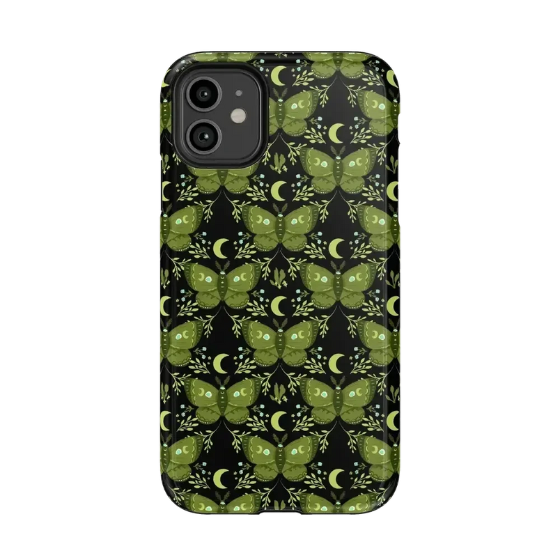 Mystic Moths | Green Twilight Case Phone Case get.casely Essential iPhone 11 